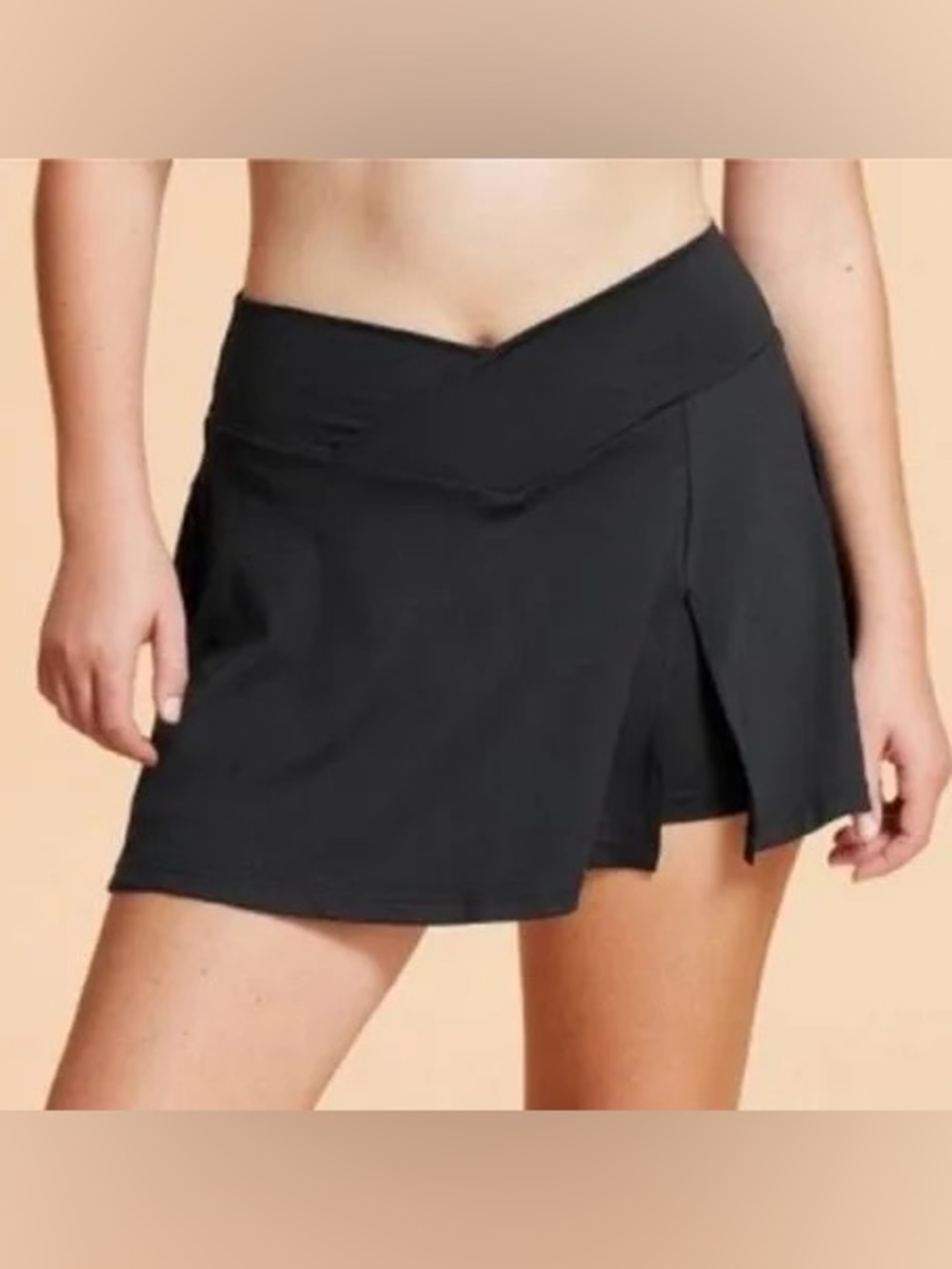 Blogilates Black Crisscross Slit Skort: Athletic Skort w/builtin shorts